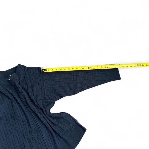 Nautica Navy Cable-Knit Zip Front Sweater - Picture 6 of 8
